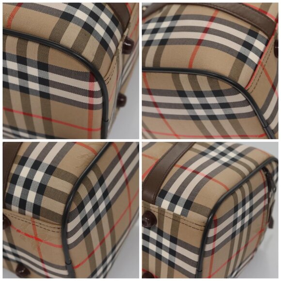 Burberrys Nova Check Boston Bag Canvas Beige - Picture 16 of 16